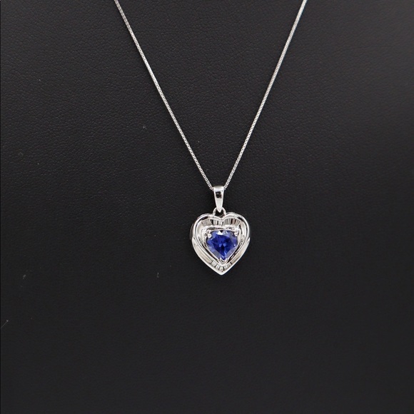 Diamond and tanzanite necklace - Picture 2 of 4